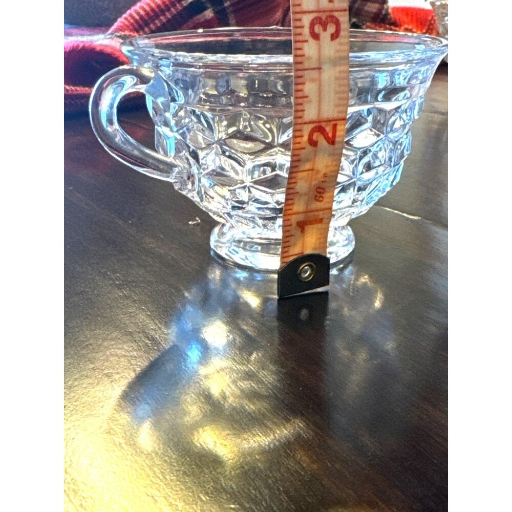 Set of 4 Vintage Fostoria American Clear Footed Punch Cups Cubist Pattern - Picture 8 of 8